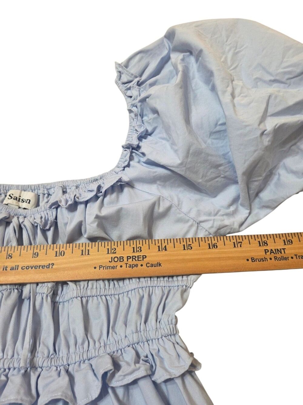 En Saison Poplin Tiered Midi Dress Puff Sleeves Cottagecore Cotton Small B25.1 - Picture 5 of 14